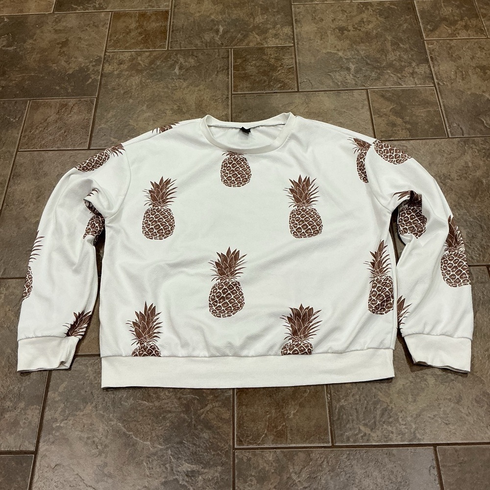 🥵 Pineapple Print Women's Crew Neck Sweater